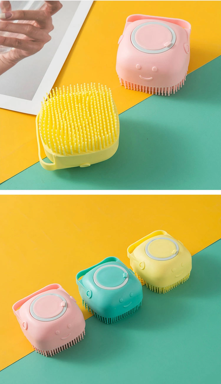 Pet Bath Brushes Massage Shampoo Dispenser Comb Dog Grooming Silicone Shower Washer Portable Cat Washing Massage Brush