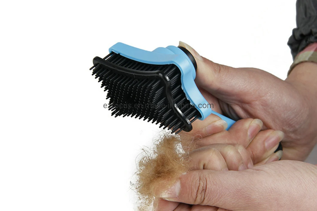 Pet Portable Hair Comb for Dogs Pet Cat Fur Hair Grooming Cat Comb Dog Hair Shedding Hair Tool Brush with Self Cleaning Button Wbb12636