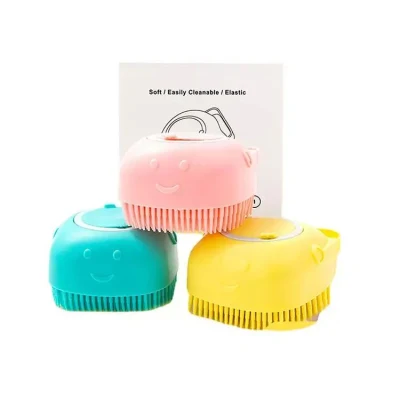 Brosse de douche en Silicone pour chat et chien, nettoyage des poils, brosse de bain pour animaux de compagnie